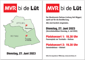 Platzkonzerte - MVR bi de Lüt - findet statt am 27.06.2023 @ Reitnau
